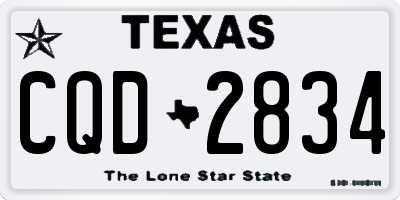 TX license plate CQD2834