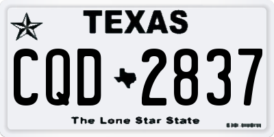 TX license plate CQD2837