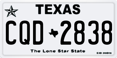 TX license plate CQD2838