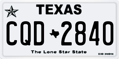 TX license plate CQD2840