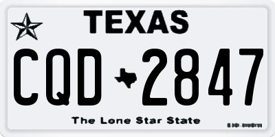 TX license plate CQD2847