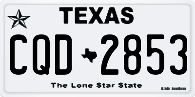 TX license plate CQD2853