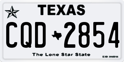 TX license plate CQD2854