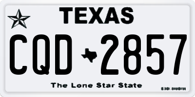 TX license plate CQD2857