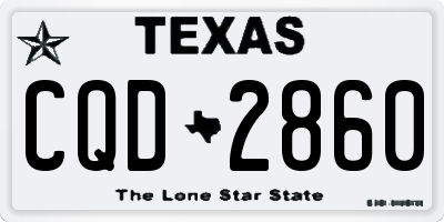 TX license plate CQD2860