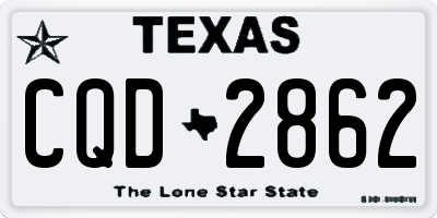 TX license plate CQD2862