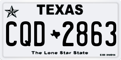 TX license plate CQD2863