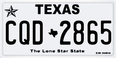 TX license plate CQD2865