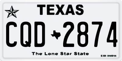 TX license plate CQD2874