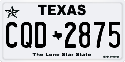 TX license plate CQD2875