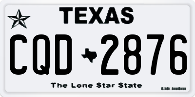 TX license plate CQD2876