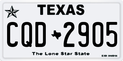 TX license plate CQD2905