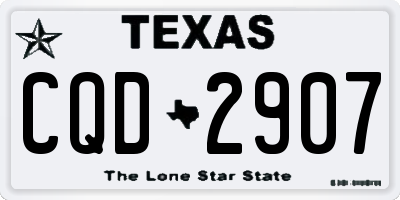 TX license plate CQD2907