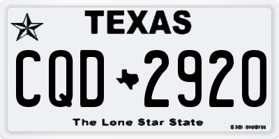TX license plate CQD2920