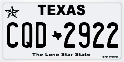 TX license plate CQD2922