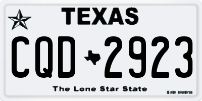 TX license plate CQD2923