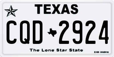TX license plate CQD2924