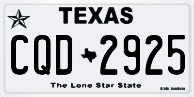 TX license plate CQD2925
