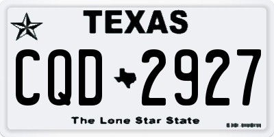 TX license plate CQD2927