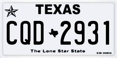 TX license plate CQD2931