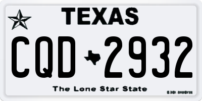 TX license plate CQD2932