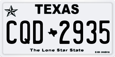 TX license plate CQD2935
