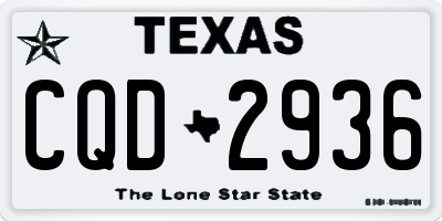 TX license plate CQD2936