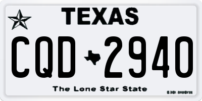 TX license plate CQD2940