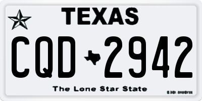 TX license plate CQD2942