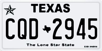 TX license plate CQD2945