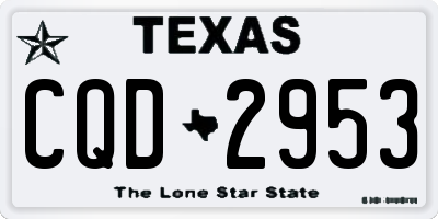 TX license plate CQD2953