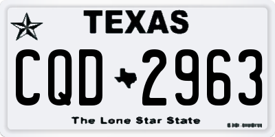TX license plate CQD2963