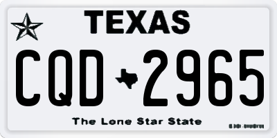 TX license plate CQD2965