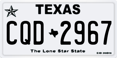 TX license plate CQD2967