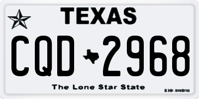 TX license plate CQD2968
