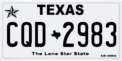 TX license plate CQD2983