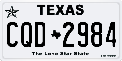 TX license plate CQD2984
