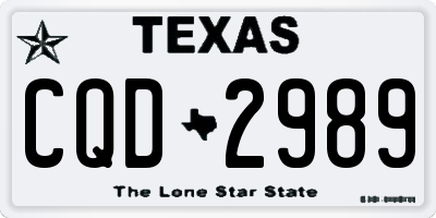 TX license plate CQD2989