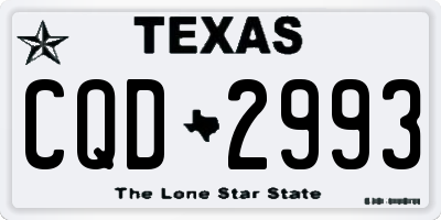 TX license plate CQD2993