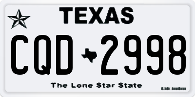 TX license plate CQD2998