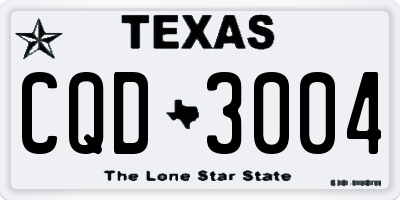 TX license plate CQD3004