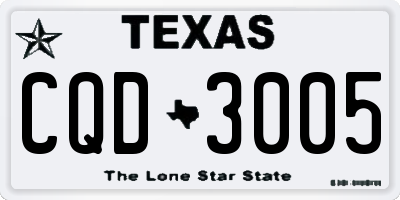 TX license plate CQD3005