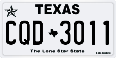 TX license plate CQD3011