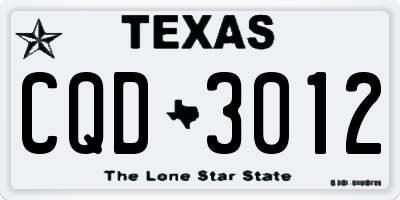 TX license plate CQD3012
