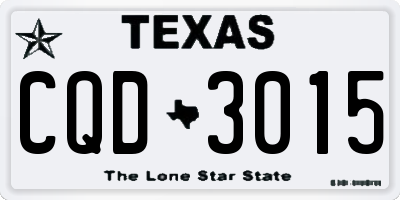 TX license plate CQD3015