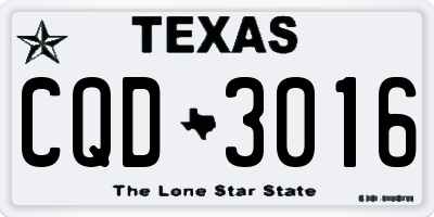 TX license plate CQD3016