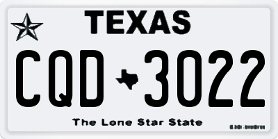 TX license plate CQD3022