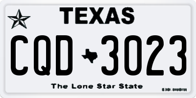 TX license plate CQD3023