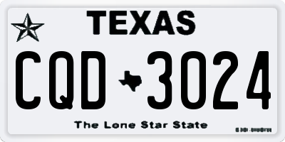 TX license plate CQD3024