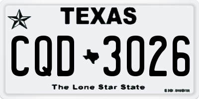 TX license plate CQD3026
